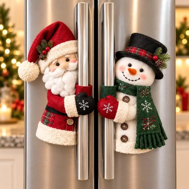 Marke: GHHYLEMIZE Weihnachtliche Griffüberzüge Santa & Schneemann Küchendekoration — Weihnachtskueche