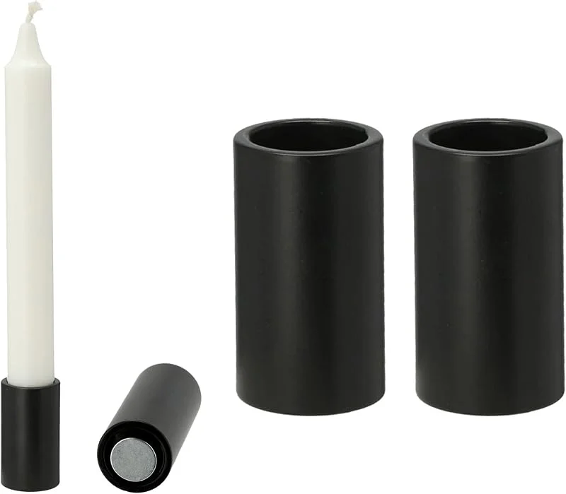 Besuche den Novaliv-Store Novaliv 2er-Set Kerzenständer magnetisch Stabkerzen Tafelkerzen SCHWARZ 2, 8x5cm weihnachtliche Tischdekoration scandic chic Weihnachten Adventskranzkerzenhalter Candle Holder Kerzeneinsatz — Advent und Tisch