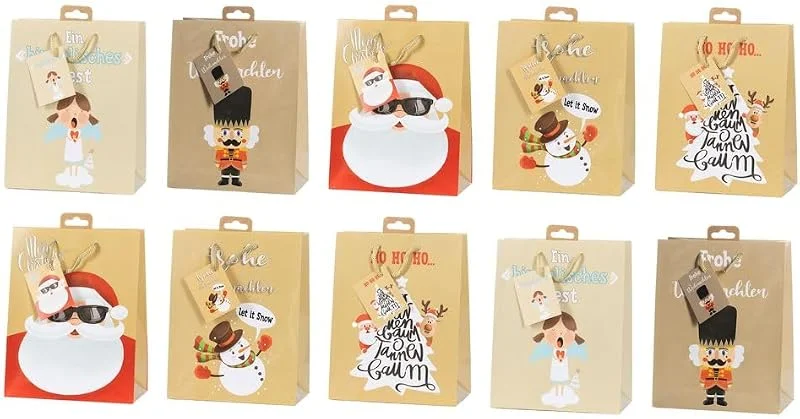 Besuche den laro-Store Laro Premium Geschenktüten Weihnachten Medium 10, 20, 40, 100stk, Anzahl:10, Muster Tüten:Weihnachten Modern Cool — Geschenkverpackung