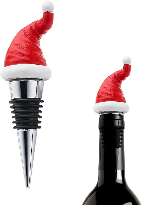 Marke: Generisch Weihnachtsmützen-Weinstopper Frischhaltezubehör Olivenölkorken — Wein und Festtafel