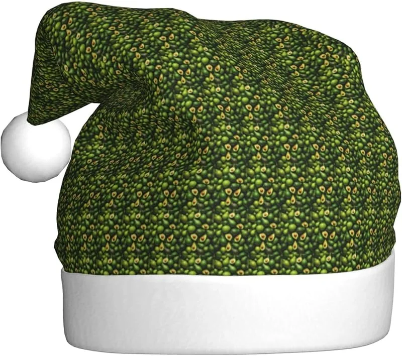 Marke: Tamiger Avocado-Muster, Weihnachtsmütze, saisonal, festlich — Weihnachtsmode