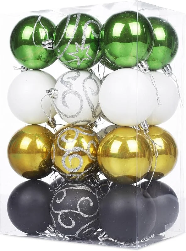 Besuche den CASARIA-Store CASARIA® Weihnachtskugeln 24tlg Kunststoff grün — Weihnachtsdeko