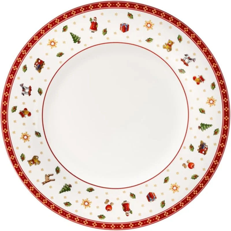 Villeroy & Boch – Toy's Delight Specials Speiseteller Rot und Weiß, Spülmaschinenfest, Mikrowellensicher, Teller, Geschirr, Essteller, Weihnachtsgeschirr Toys, Premium Porzellan — Advent und Tisch