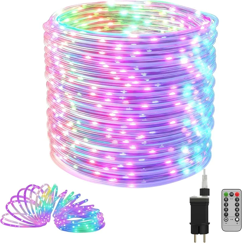 Besuche den XMTECH-Store XMTECH LED Lichtschlauch 10M Bunt 100 LEDs Außen Innen, IP44, 8 Modi Dimmbar mit Timer & Fernbedienung, Lichterkette für Weihnachten, Garten, Party, Hochzeit Deko — Weihnachtsbeleuchtung