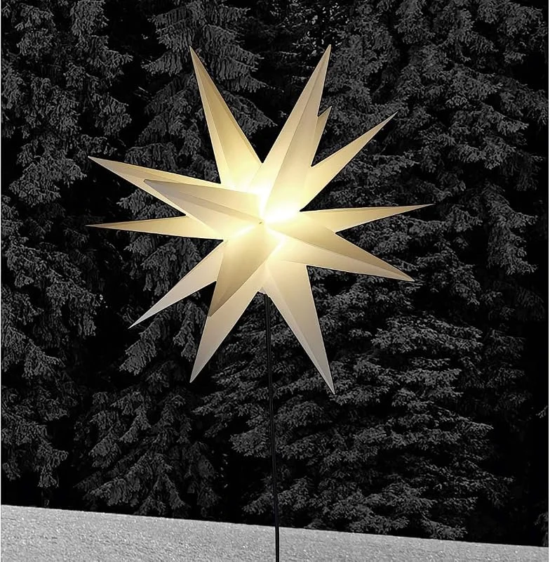 Marke: FHS LED Kunststoffstern mit Stab 58 cm, weiß — Weihnachtsdeko