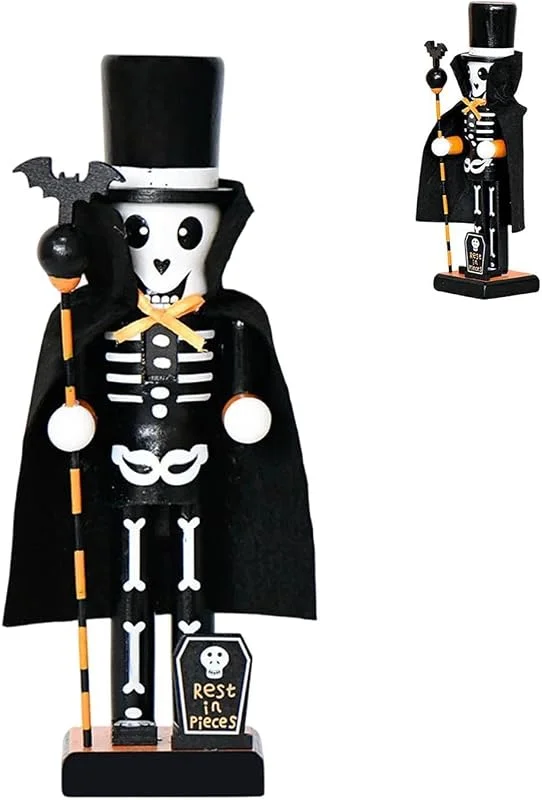 Marke: Generisch Halloween Gruseliger Nussknacker 25cm Holzstatuen Figur Ornamente — Weihnachtsdeko