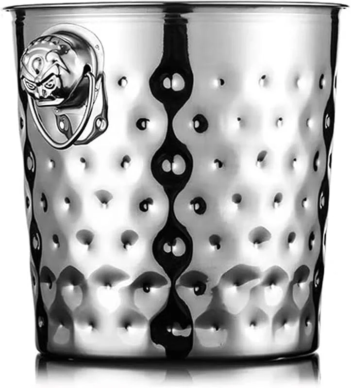 Marke: Mf5rGb7pD Eiskühler Gehämmerter Eiskübel, aus Edelstahl, 3 l, Sektkübel, Eiswürfelkübel, Bier, isolierter — Wein und Festtafel