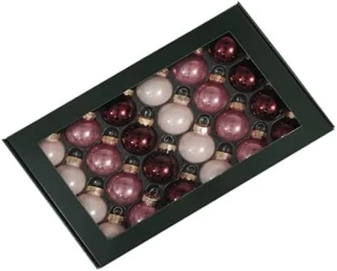 Marke: RiloStore 24er Set Weihnachtskugeln wild Blossom o2202 Glaskugeln Weihnachtsdeko Christbaumschmuck Christbaumkugeln Deko Kugeln Glas gepunktet