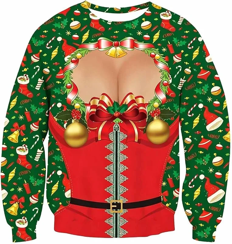 Marke: Ydsxlp Hässliche Weihnachtpullover Damen Lustiges Langarm Pullover — Weihnachtsmode