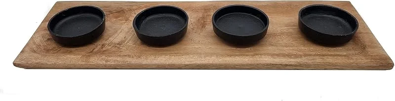 Besuche den Spetebo-Store Mango Advents Kerzenhalter für 4 Kerzen, 45 x 15 cm — Advent und Tisch