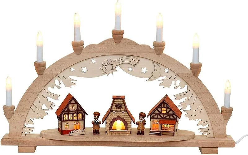 Besuche den Dekohelden24-Store Dekohelden24 Schwibbogen Buchenholz Weihnachtsbäckerei, 10 flammig, Breite 57 cm x Tiefe 9 cm x Höhe 38 cm — Weihnachtsdeko