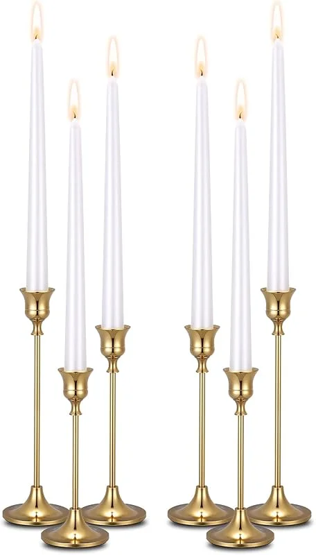 Marke: Rozrety Kerzenständer Gold Kerzenhalter 6er Set Kerzenhalter Stabkerze Metall Stabkerzenhalter Goldene Kerzenständer Stabkerzen für Deko Wohnzimmer Schlafzimmer Hochzeit (Stabkerzen Nicht Enthalten) — Kerzenlicht Abendessen