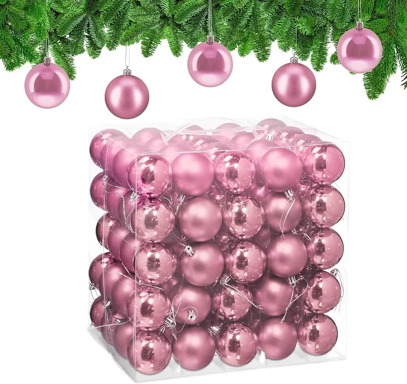 Besuche den Relaxdays-Store Relaxdays Weihnachtskugeln 100er Set, Weihnachtsdeko, matt & glänzend, Christbaumkugel ∅ 6 cm