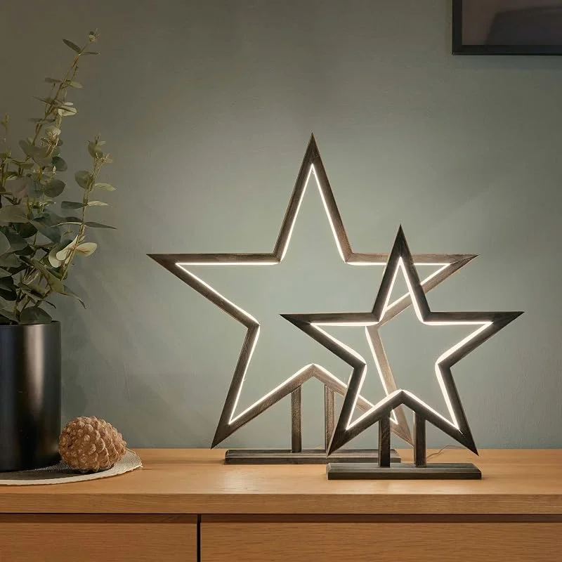 Besuche den hellum-Store hellum LED Weihnachtsstern beleuchtet 35cm, schwarz, Stecker für innen — Weihnachtsdeko