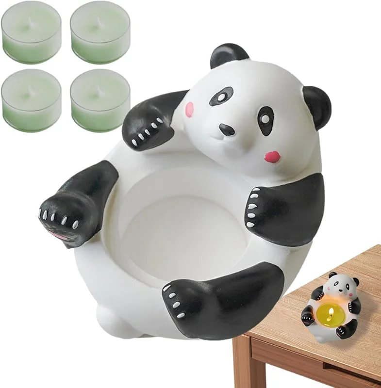 Marke: Generisch Panda Kerzenhalter, Niedlicher Panda-Statue, Teelichthalter mit 4 — Kerzenlicht Abendessen