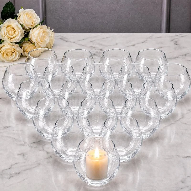 Marke: Mumufy Mumufy 72 Stück klare Glas-Teelichthalter, rund, transparent — Kerzenlicht Abendessen