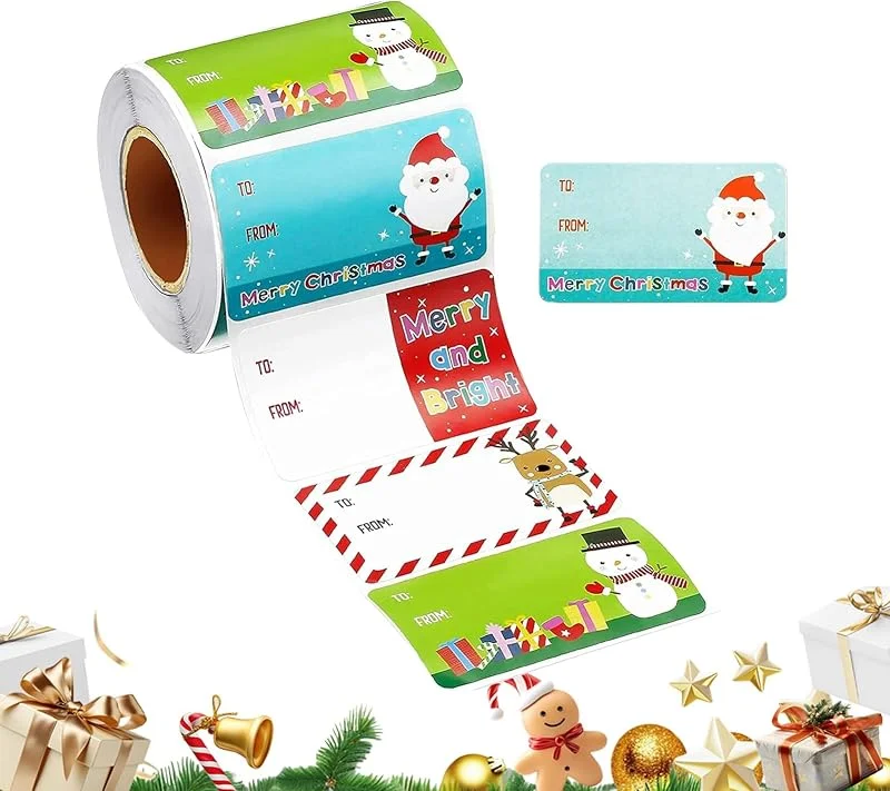 Marke: Genérico Weihnachtsaufkleber für Namen, Namensschilder für saisonale Geschenke, selbstklebende Weihnachtsaufkleber, für, Strumpffüllungen, Klassenzimmer, Büro, Zuhause und Geschenke zum Verpacken — Geschenkverpackung