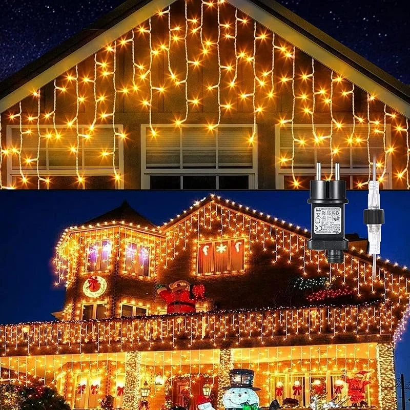 Besuche den GlobaLink-Store GlobaLink 800 LED Lichterkette Eisregen, 20M Lichtervorhang Außen mit 160 Tropfen erweiterbar mit Timer Regenlichterkette Eiszapfen Lichterkette für Dach Balkon Weihnachten Party - Warmweiß — Weihnachtsbeleuchtung