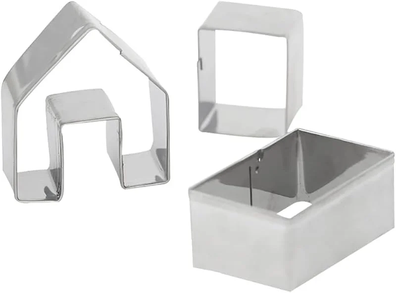 Marke: Gcroet Lebkuchenhaus Keksschneider 3pcs Edelstahl Metall Backformen kleine Lebkuchenhaus Kit Weihnachtshaus Backform ... — Weihnachtskueche