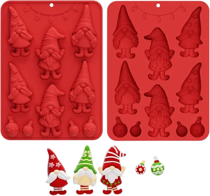Marke: Generisch Weihnachts-Schokoladenform – Zwergen-Design, Silikon-Fondantform, antihaftbeschichtet, Bastelwerkzeug, Backzubehör für, Seife, Dessert, Ton, Pudding, Cupcake-Topper — Weihnachtskueche
