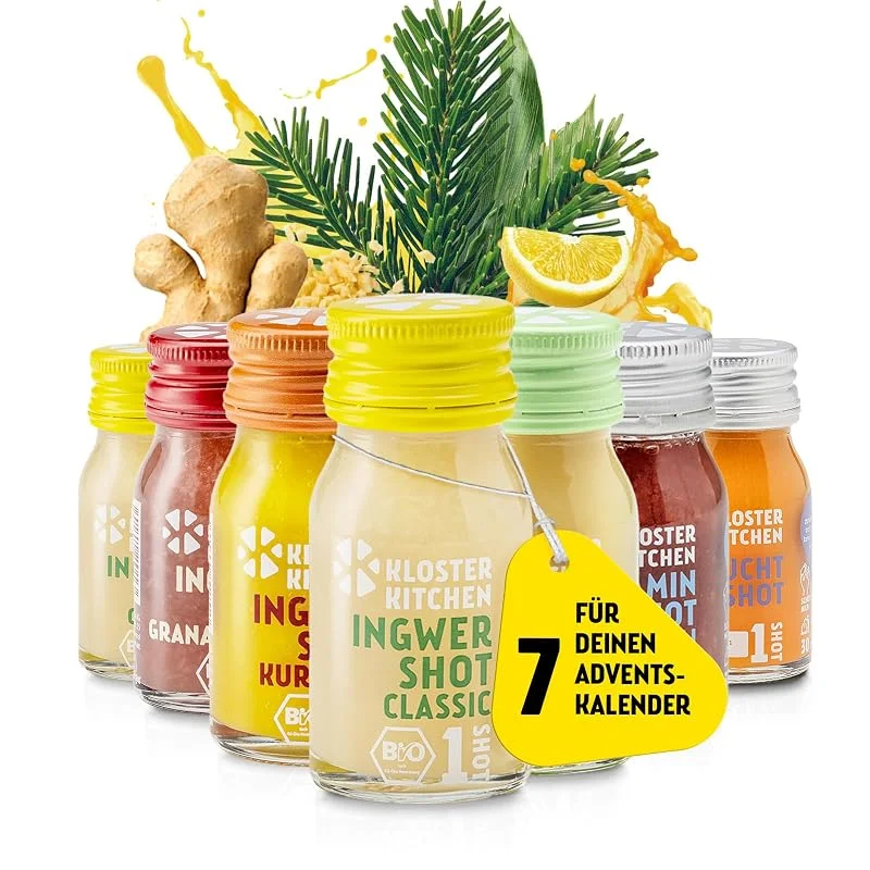 Besuche den Kloster Kitchen-Store DIY Adventskalender Füllung Inhalt zum Selber Befüllen Bio Ingwer Shot — Advent und Tisch