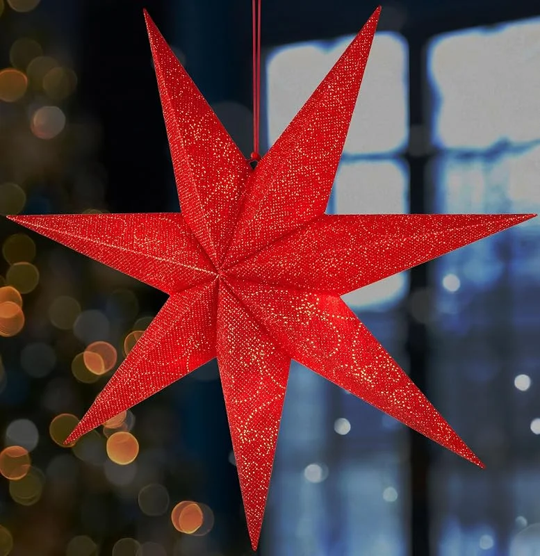 Besuche den BRUBAKER-Store BRUBAKER 60 cm Weihnachtsstern für Innen - Adventsstern mit E14 Fassung — Weihnachtsdeko