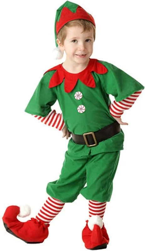 Marke: Generisch Weihnachtselfen Kostüm für Kinder Weihnachtself, Weihnachten, Wichtel - Kostüme für Kinder & Verkleidung für Partys, Karneval Weihnachtskleid Mädchen, Weihnachtsoutfit Elfen, Santa — Weihnachtsmode