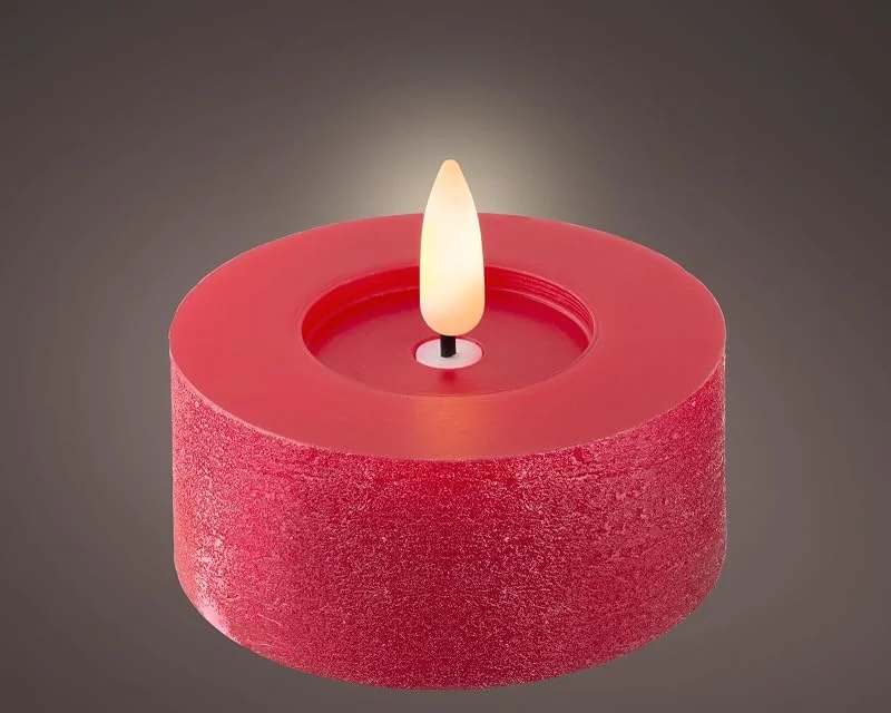 Marke: Lumineo Lumineo LED Teelicht Wachs weihnachtsrot, warmes Weiss 6cm Set2 — Advent und Tisch
