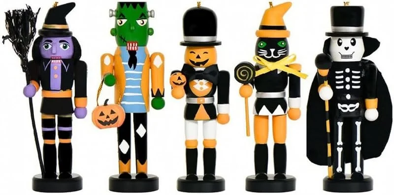 Marke: TAIZhiChen 5 Stück Halloween-Figur im Nussknackerstil freistehend Nussknacker-Figur kompakt Nussknacker aus für Tischdekoration, Regal-Dekoration — Weihnachtsdeko