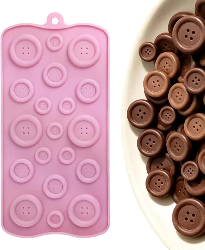 Marke: Generisch Button-Formen für Schokolade lebensmittelecht, 19 Mulden, antihaft — Weihnachtskueche