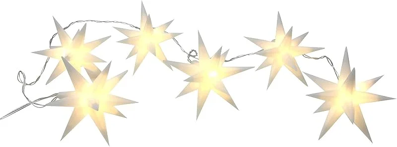 Besuche den Spetebo-Store Spetebo 3D Stern Lichterkette mit 6 LED - 150 cm - Sternen Lichterkette Strom betrieben für Innen & Außen — Weihnachtsbeleuchtung