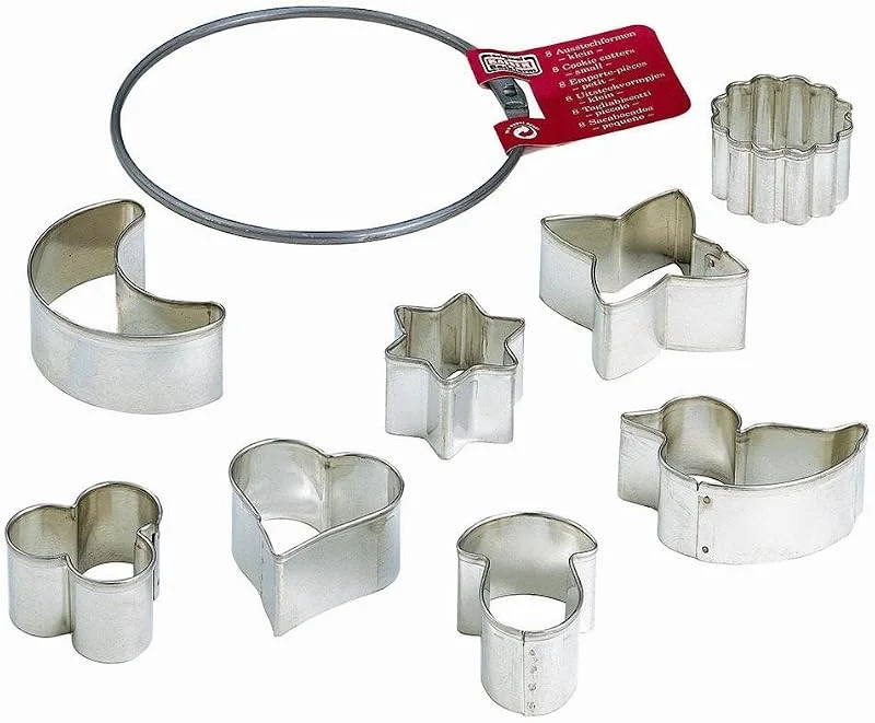 Besuche den ORIGINAL KAISER-Store Original Kaiser Ausstechformen- Ring klein 8-teilig, Weihnachten Starter-Set, Keksausstecher, Plätzchen Ausstecher für Kekse, Plätzchen unterschiedliche Größen, Silber — Weihnachtskueche