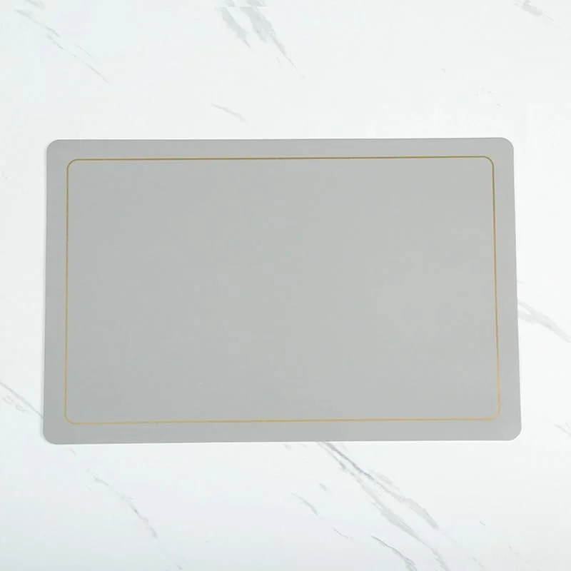 Besuche den Epinki-Store Epinki 2er Set Tischsets Abwaschbar Und rutschfest Quadratisch 45x30CM, PU Leder Platzset rutschfest Rechteckig Einfarbig Hitzebeständige, Tisch-Sets Grau für Speisetisch Hotel — Küche & Haushalt