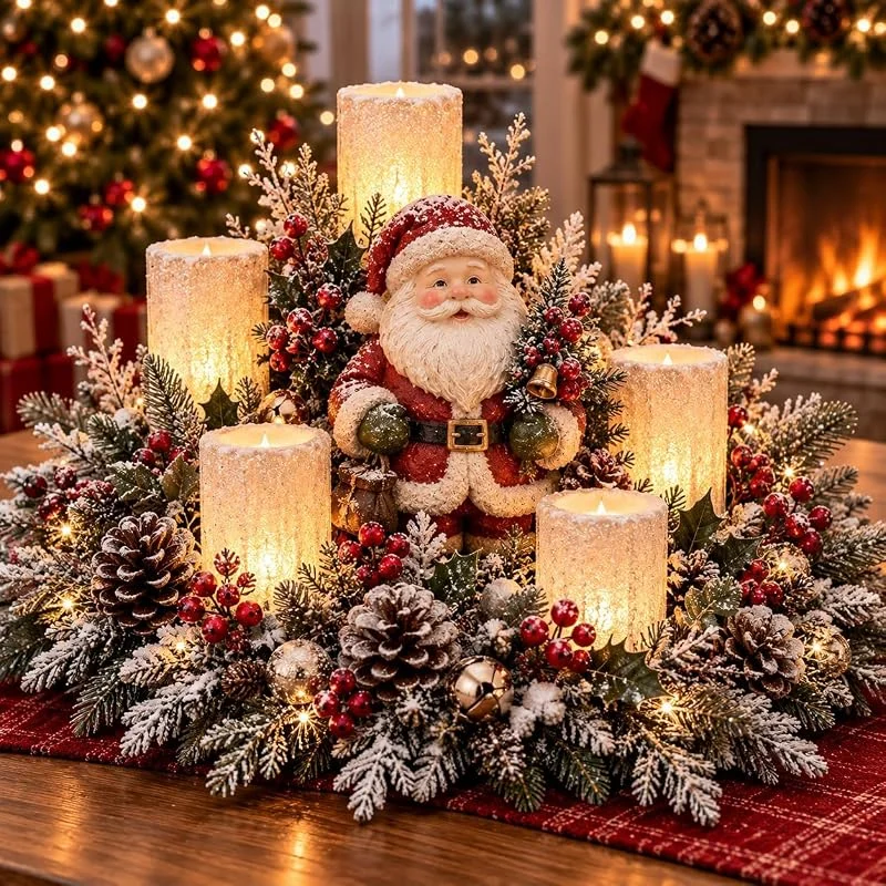 Marke: Generic Beleuchtetes Weihnachtsgesteck - Tischdeko Weihnachten -Adventskranz，B — Advent und Tisch