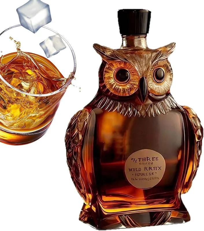 Marke: Genérico Whiskeyflasche 250 ml Fassungsvermögen in Eulenform Getränkebehälter — Wein und Festtafel