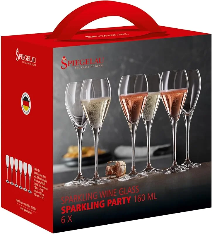 Besuche den Spiegelau-Store Spiegelau Sparkling Party Geschenkbox, Champagnerflas, 6 Stück — Wein und Festtafel