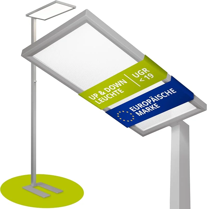 Besuche den INNOVATE-Store INNOVATE LED Stehlampe Büro Dimmbar 7500lm UGR< 19 80W Deckenfluter Silber — Kerzenlicht Abendessen