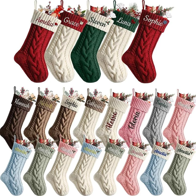 Besuche den Heflashor-Store Personalisierter Weihnachtsstrumpf mit Namen 46cm großer Nikolausstrumpf — Weihnachtsdeko