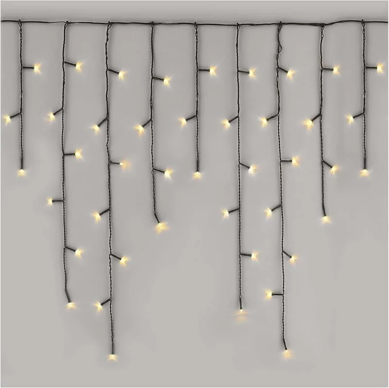 Besuche den EMOS-Store EMOS LED-Eisregen Lichterkette, 3, 6m Weihnachtslichterkette + 5m Zuleitung, 200 LEDs, 8 Lichtmodi, Netzteil, IP44 für Innen und Außen, Warmweiß — Weihnachtsbeleuchtung