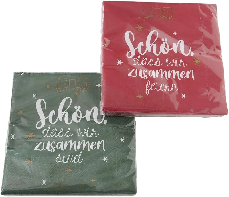 Marke: in due 2 x 20 Servietten Weihnachten Weihnachtsservietten 'Schön, dass wir zusammen sind' - 33 x 33 cm — Advent und Tisch