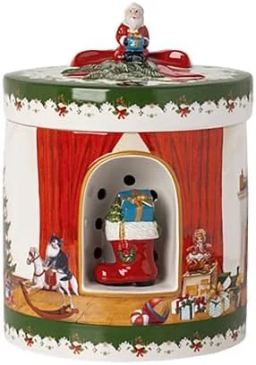 Villeroy & Boch und Boch - Christmas Toys, Paket rund, Santa bringt Geschenke, 17 x 17 x 22cm, Porzellan, Mehrfarbig, 14-8327-6692, Martini Olive, Martini Olive Terra Camo, 17x17x22cm — Advent und Tisch
