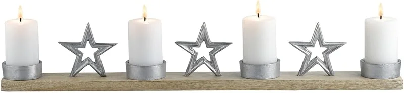 Besuche den Marrakesch Orient & Mediterran Interior-Store Boho Adventskranz Calistro handgemacht aus Metall und Holz 40 cm — Advent und Tisch