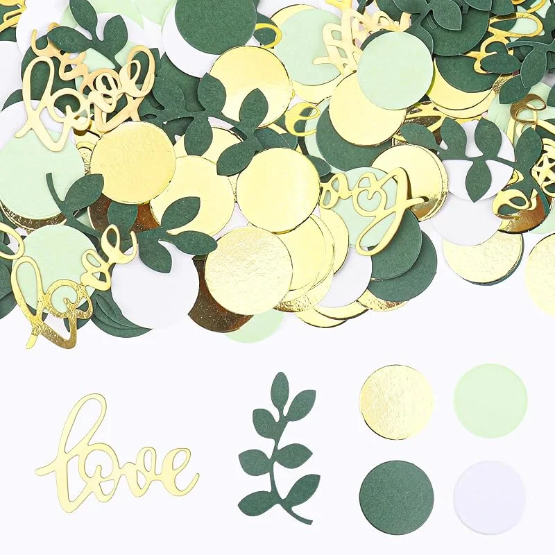 Besuche den GoldRock-Store GoldRock Love Konfetti Hochzeit Gold Grün, 200 Stk Deko Hochzeit Tischdeko Groß, Konfetti Herzen Streudeko Hochzeite, Konfettikanone Hochzeite Deko Tisch, Glitzer Confetti für Geburtstag Hochzeiten Party — Geschenkverpackung