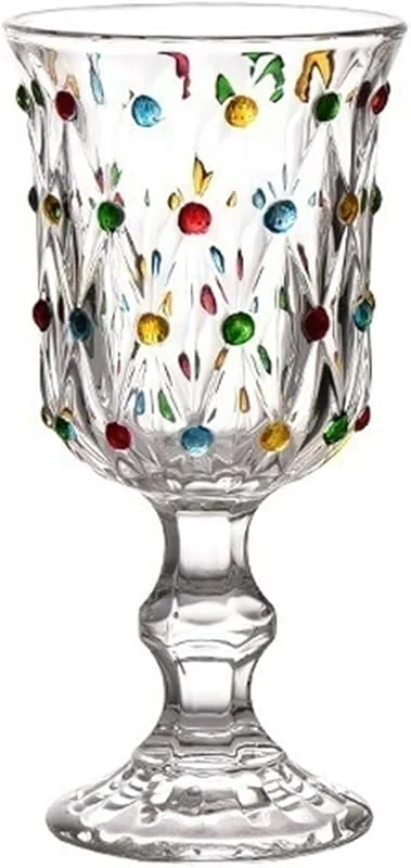 Marke: Mf5rGb7pD Wassergläser Vintage-Kelch mit Prägung, 200 ml, elegantes, bemaltes Polka-Dot-Relief-Wein- und Champagnerglas — Wein und Festtafel