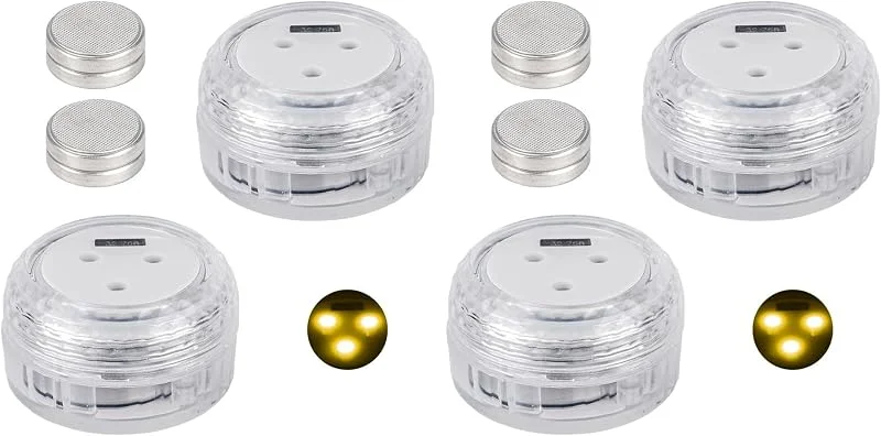 Besuche den Ideen mit Herz-Store Ideen mit Herz, Power-LED-Leuchten XL, wasserfest, klar, LED-Leuchtmittel, Unterwasserbeleuchtung, 2 Stück, mit Timer, inklusive Batterien (Warmweiß) (Packung mit 2) — Kerzenlicht Abendessen