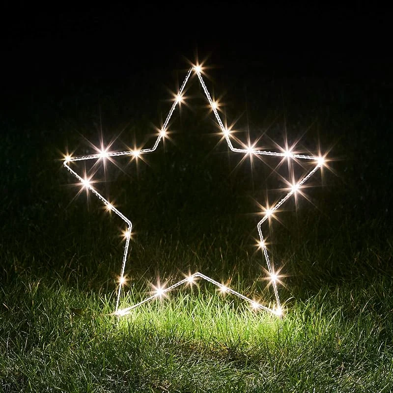 Besuche den Lights4fun-Store Lights4fun 2X 25er Micro LED Osby Stern mit Timer warmweiß Batteriebetrieben Außen & Innen — Weihnachtsbeleuchtung