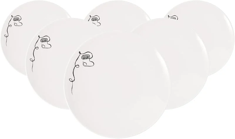 Villeroy & Boch Statement Lines Frühstücks-, Dessertteller XMAS 6er Set, Weiß-Schwarz, Spülmaschinenfest, Mikrowellensicher, Teller, Essteller, Porzellan, Geschirr, Premium Porcelain — Advent und Tisch