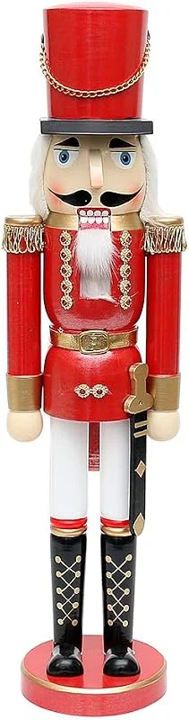 Besuche den Dekohelden24-Store Dekohelden24 Wunderschöner Nussknacker Soldat, in rot metallic, klassisch, ca. 50 cm — Weihnachtsdeko