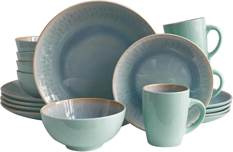 Besuche den ECHTWERK-Store ECHTWERK 16-teiliges Vintage Tafelservice "Ana" Modern-Design, für 4 Personen, Stilvolles Geschirrset aus Porzellan mit 4 x Speiseteller, 4 x Beilagenteller, 4 x Schüssel, 4 x Teetassen — Advent und Tisch