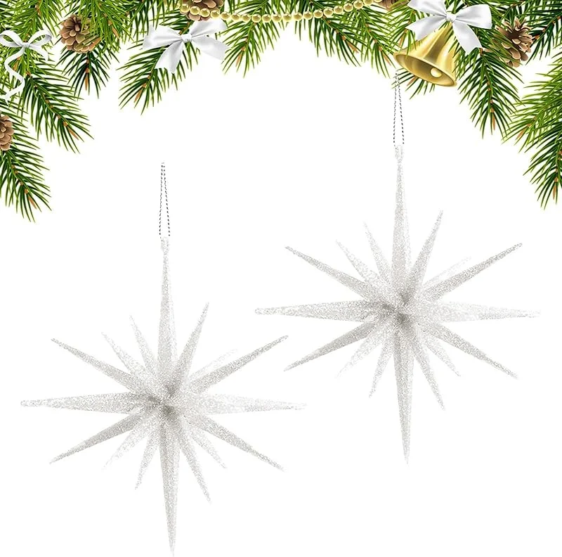 Marke: Ungtyb Weihnachtsstern Ornamente 2 Stück Gold Glitzer Deko Explodierender Stern — Weihnachtsdeko